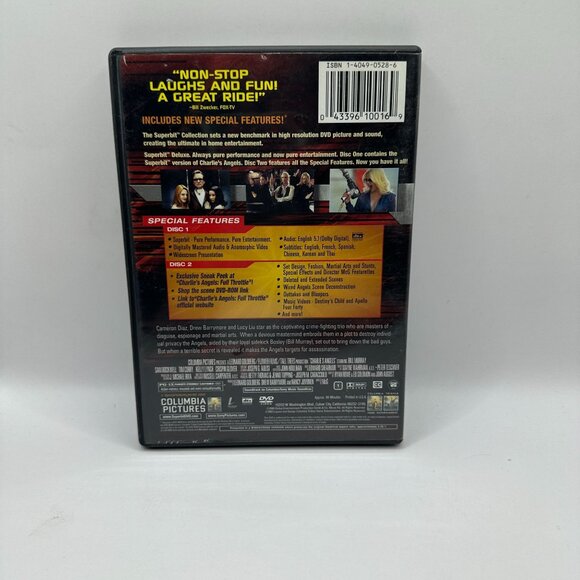 Charlies Angels Superbbit Deluxe DVD Cameron Diaz Drew Barrymore Columbia - Picture 3 of 5